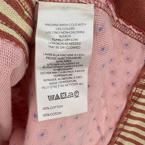 NWT Free People Instant Classic Long Sleeve Patchwork Tee, Sz XS, Button Up Boho - Picture 11 of 12